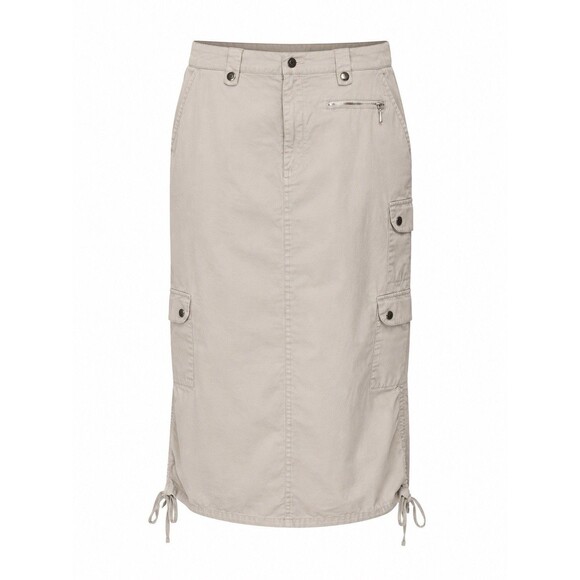 UNIONBAY Dresses & Skirts - Womens Cargo Midi Skirt Beige Utility Safari Y2K Drawstring Hem Approx L